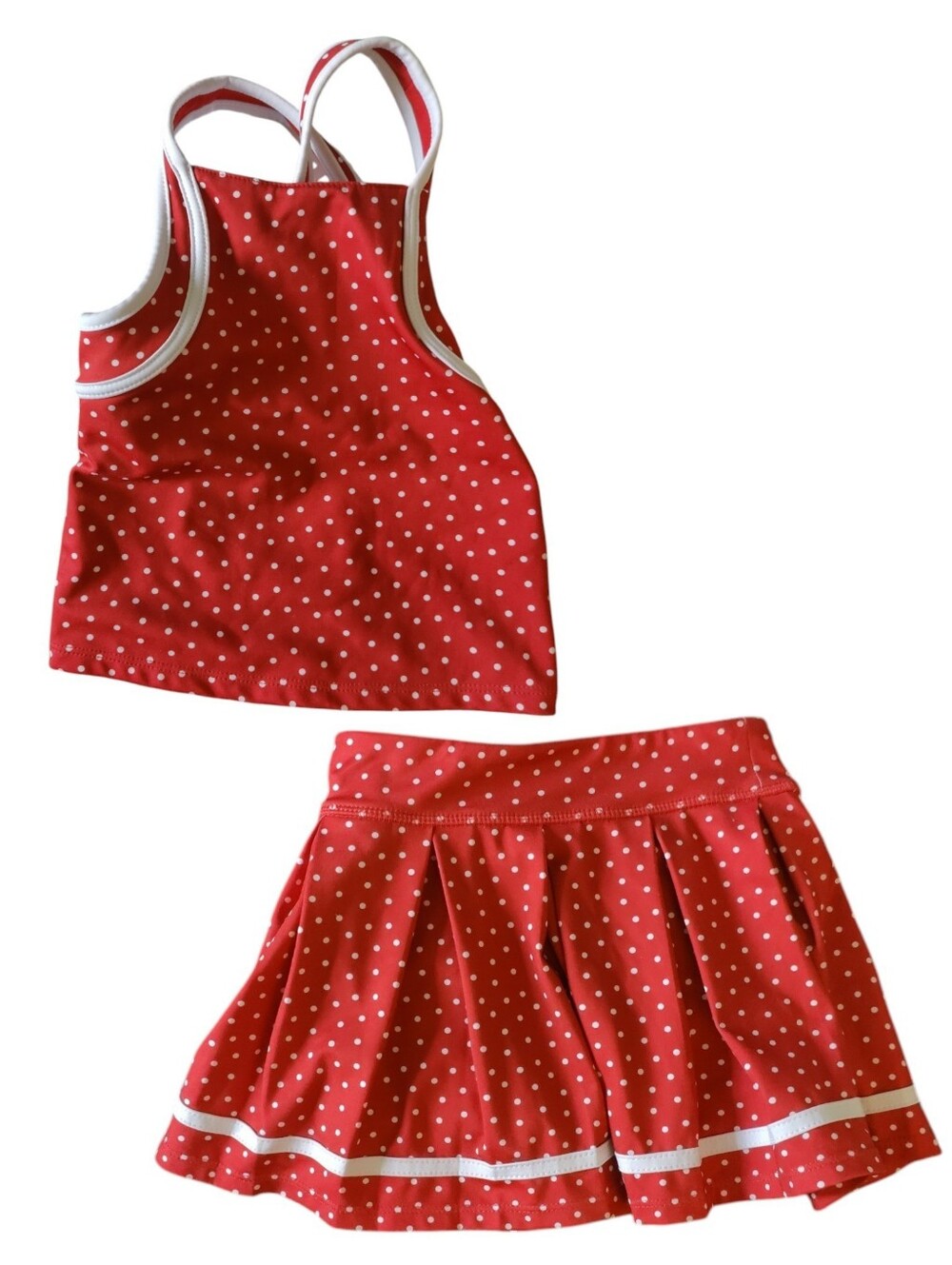 ✅4/25$✅ 3T Tommy Bahama Red Polka Dot Girls' Skirt & Tank Set E3